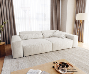 Big-Sofa Sirpio XL 270x130 cm Bouclee Creme-Weiß