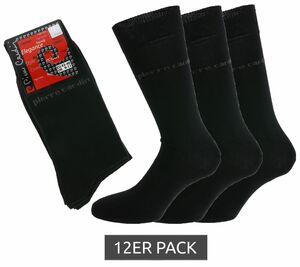 12er Pack Pierre Cardin Socken zeitlose Freizeit-Strümpfe mit hohem Baumwollanteil Schwarz