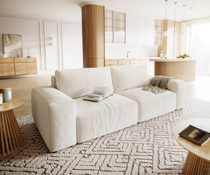 Big-Sofa Lanzo XL 270x130 cm Bouclee Creme-Weiß