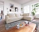 Bild 1 von Ecksofa Isla 330x225 cm Plüschcord Beige Ottomane rechts