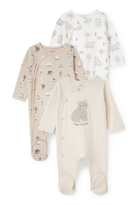 C&A Multipack 3er-Baby-Schlafanzug, Beige, Größe: 56