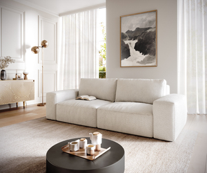 Big-Sofa Lanzo L 260x110 cm Bouclee Creme-Weiß