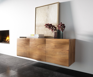 Sideboard New Live-Edge 145 cm Akazie Natur 3 Türen schwebend