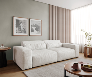 Big-Sofa Sirpio L 260x110 cm Bouclee Creme-Weiß
