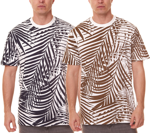 ONLY & SONS George Regular Herren Freizeit-Shirt Baumwoll T-Shirt mit Allover Blätter-Print 22022692