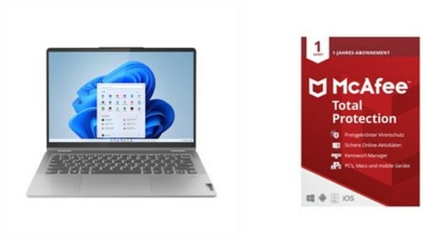 Bild 1 von IdeaPad Flex 5 14ABR8 (82XX0064GE) 35,56 cm (14") 2 in 1 Convertible-Notebook arctic grey inkl. Tota