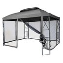 Bild 1 von Pergola MCW-E42, Garten Pavillon, mit Moskitonetz 3,6x3m ~ grau