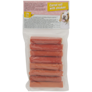 Hundesnack Karottenrollen mit Huhn