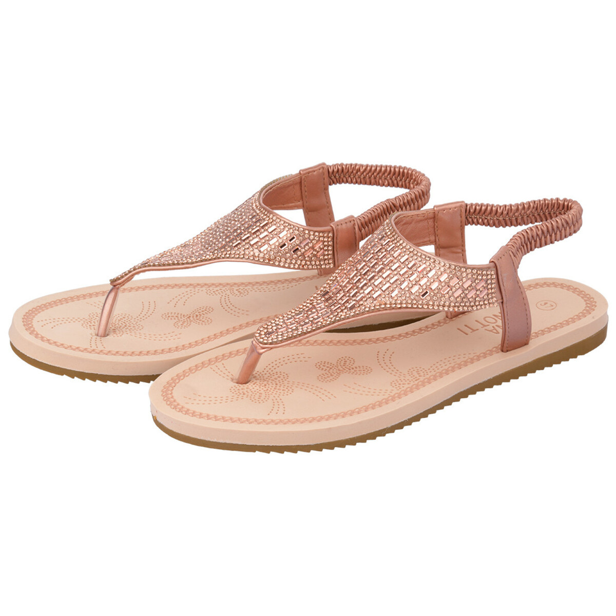 Bild 1 von Damen Zehentrenner-Sandalen mit Ziersteinen