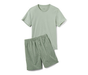 Shorty-Pyjama mit gewebter Hose