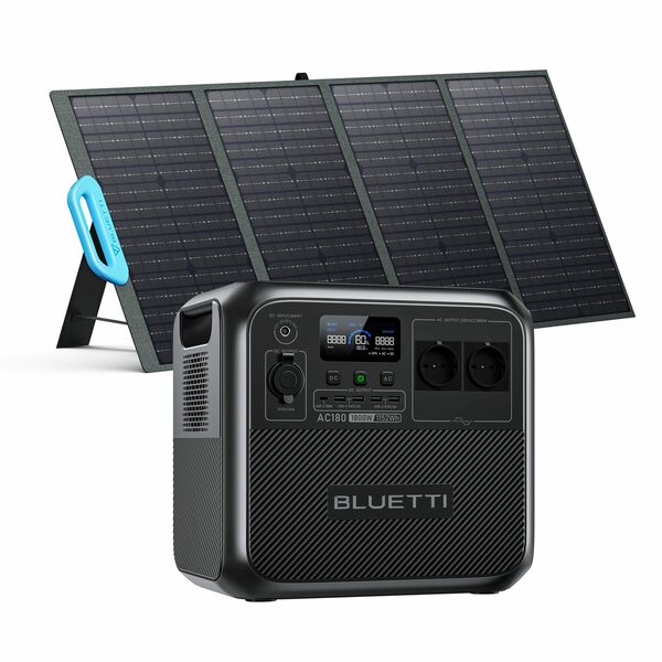 Bild 1 von BLUETTI Stromerzeuger AC180 Powerstation mit Solarpanel, (PV120 120W)