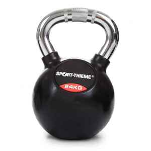 Sport-Thieme Kettlebell Gummiert mit gerändeltem Chrom-Griff, 24 kg