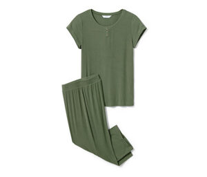 Pyjama aus Rippe, grün
