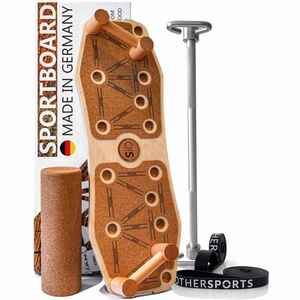 Sportboard Balance Board und Fitness Bar Bundle mit Fitnessbändern