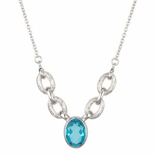 THOMAS & SOHN beh. Quarz-Doublette Collier Ovalschliff Silber 925