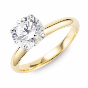 DIAMONIQUE® Ring = 2,00ct Brillantschliff Silber bicolor