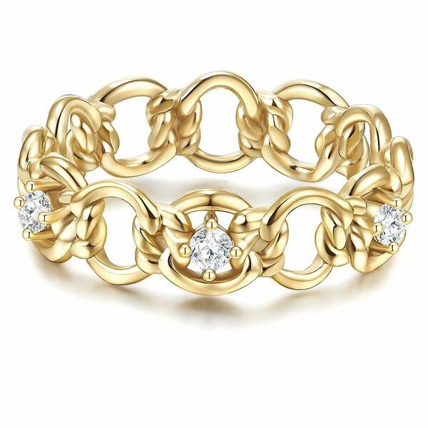 Bild 1 von GLANZSTÜCKE MÜNCHEN Ring gelbvergoldet Zirkonia weiß Silber 925