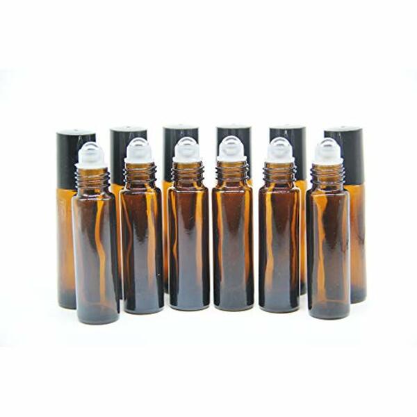 Bild 1 von YIZHAO Braun 10ml Roll On Glasflaschen für Ätherisches Öl, Leer Roll On Flasche mit Edelstahl Roller Bällen, für Aromatherapie-Gemische, Duftstoff, Parfüm,Massage - 36 Pcs