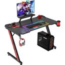 Bild 1 von Homall Gaming Tisch 110 x 60 cm, Z-Frame Gaming Schreibtisch mit Getränkehalter, Kopfhörer Haken, Computertisch PC Tisch Ergonomischer Gamer Tisch