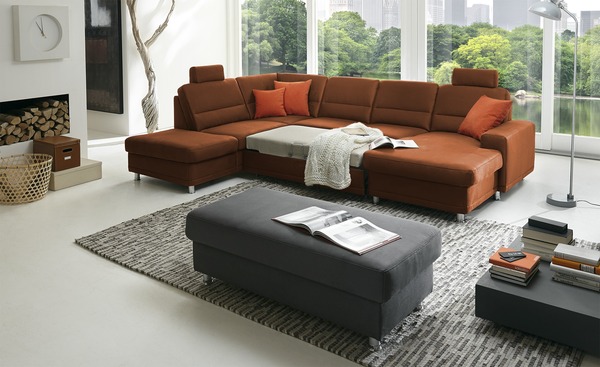 Bild 1 von Kollektion Kraft Wohnlandschaft Steel  Marc orange Maße (cm): H: 85 Polstermöbel