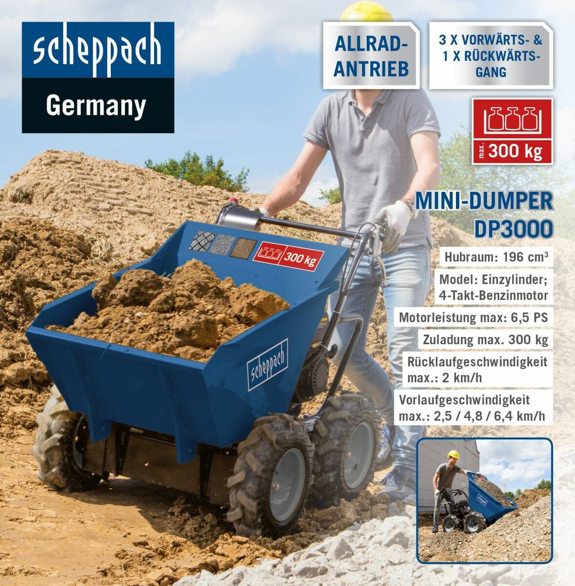 Bild 1 von Scheppach Mini-Dumper DP3000