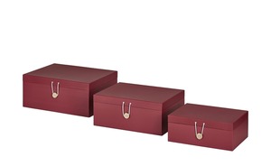 Aufbewahrungsboxen, 3er-Set rot Papier Maße (cm): B: 33,2 H: 14,8 T: 25,2 Aufbewahrung
