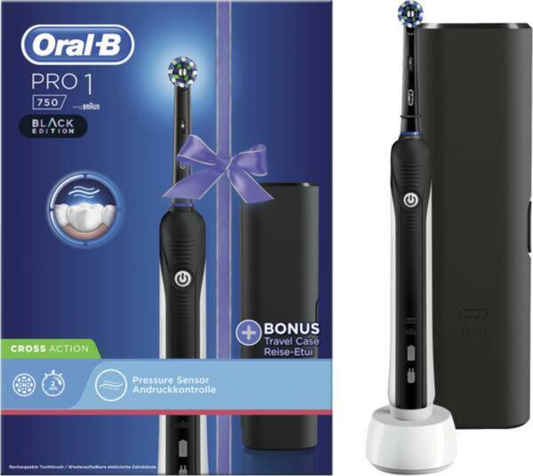 Bild 1 von Oral-B Pro 1 750 Black Edition mit Reiseetui