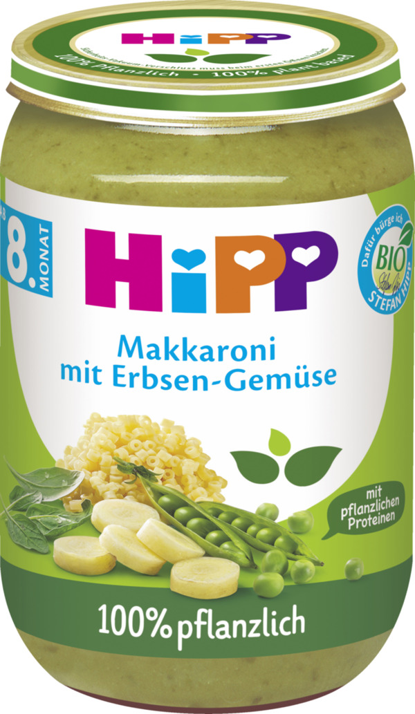 Bild 1 von HiPP HiPP 100% pflanzlich: Makkaroni mit Erbsen-Gemüse, 220g