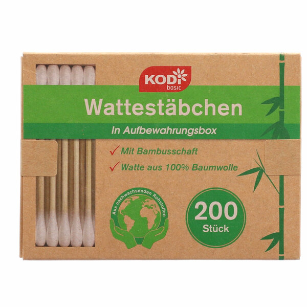 Bild 1 von Wattestäbchen Bambusschaft 200er