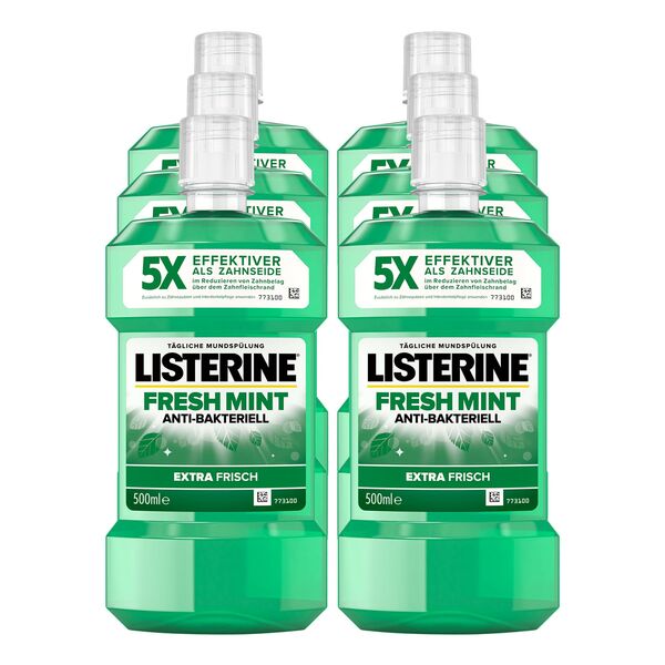 Bild 1 von Listerine Mundspülung Fresh Mint 500 ml, 6er Pack