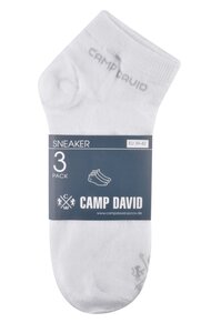 Camp David Sneakersocken, 3er Pack - versch. Farben und Größen - weiß, Gr. 39/42