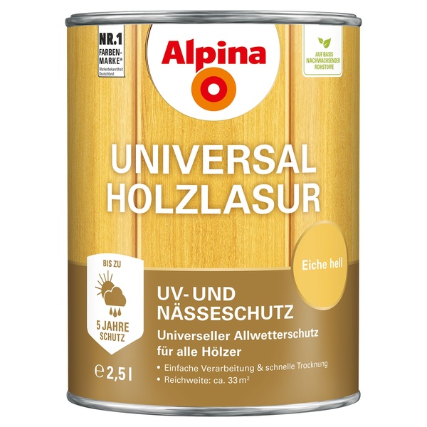 Bild 1 von ALPINA Universal Holzlasur 2,5 l