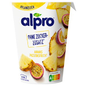 Alpro Soja-Joghurtalternative Ananas-Passionsfrucht ohne Zuckerzusatz 400g