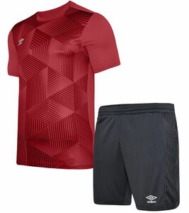 umbro Maximum Kit Set Junior Kinder Trainings-Set Jersey und Shorts UMTK0100-B26 Rot/Schwarz