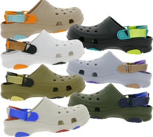 crocs Classic All-Terrain Clogs atmungsaktive Pantoletten mit Klettverschluss 206340