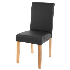 Esszimmerstuhl Littau, Küchenstuhl Stuhl, Kunstleder ~ schwarz matt, helle Beine