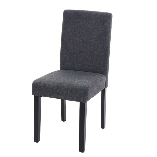 Bild 1 von Esszimmerstuhl Littau, Küchenstuhl Stuhl, Stoff/Textil ~ anthrazitgrau, dunkle Beine