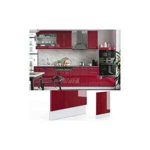 VICCO Geschirrspülerfront 45 cm Bordeaux Hochglanz Küchenschrank Blende Küchenzeile Fame-Line