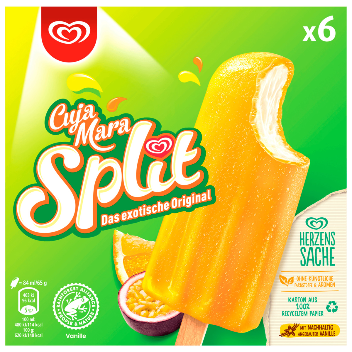 Bild 1 von Cuja Mara Split Familienpackung Langnese Maracuja Eis 6x84ml