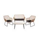 Bild 1 von Polyrattan Garnitur MCW-G17a, Garten Sofa Set Sitzgruppe Stuhl, Seil ~ naturfarben, Polster anthrazit ohne Dekokissen