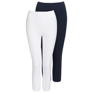 2 Damen Capri-Leggings im Basic-Look