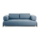 Bild 1 von Kave Home Sofa 3-Sitzer COMPO AL blau - Mit Armlehnen - ohne Tablett - Armlehnen und Rückenpolster abnehmbar - Schaumstoff - Acrylfasern - gepolstert