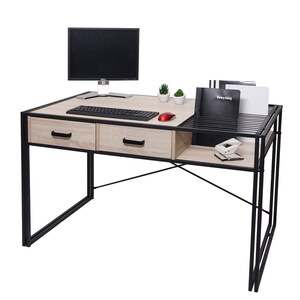 Schreibtisch MCW-H91, Bürotisch Computertisch, Industrial 76x120x70cm ~ Eiche-Optik