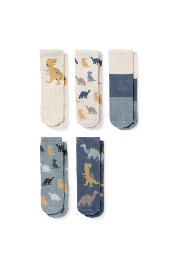 Bild 1 von C&A Multipack 5er-Dino-Baby-Socken mit Motiv, Blau, Größe: 21-23