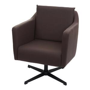 Lounge-Sessel MCW-H93b, Sessel Cocktailsessel Relaxsessel mit Fußkreuz, drehbar ~ Kunstleder braun
