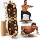 Bild 1 von Sportboard Fitness Balance Board aus Echtholz mit Korkrolle und Fitnessband