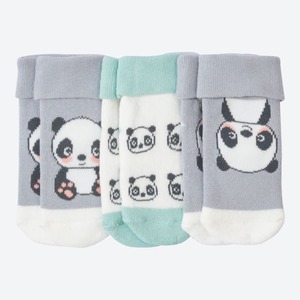 Baby-Frottee-Socken mit Panda-Design, 3er-Pack