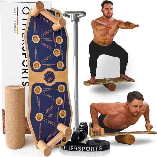 Bild 1 von Sportboard Grip Tape Blau und Fitness Stange Bundle mit Rolle und Fitnessbänder