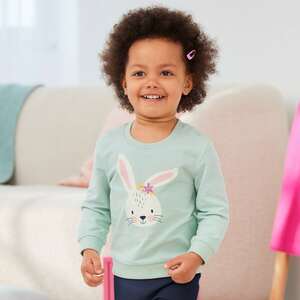 Baby-Mädchen-Sweatshirt mit Hasen-Frontaufdruck