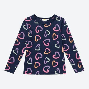Mädchen-Shirt mit Herzmuster